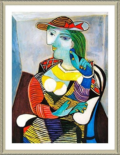 Alonline Art Marie Therese Walter Pablo Picasso Biege FRAMED POSTER (Print on 100% Cotton CANVAS on foam board) - READY TO HANG | 19"x25" | Wall Art Pictures Framed Canvas Framed Artwork