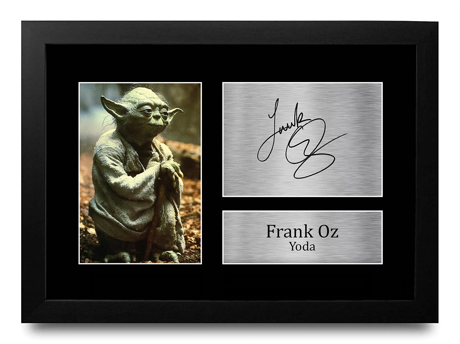 HWC Trading FR Frank Oz Gift Signed FRAMED A4 Printed Autograph Star Wars Gifts Yoda Print Photo Picture Display — image 1