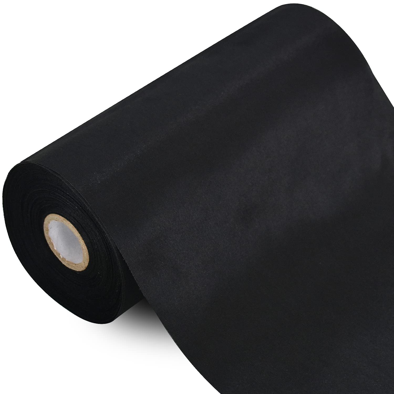 TONIFUL Wide satin ribbon-for Gift Wrapping Christmas Tree Halloween Thanksgiving Wedding Car Chair Pageant Sashes Grand Opening Festival Party Decor-Black Ribbon-6 Inch x 22yd — image 1