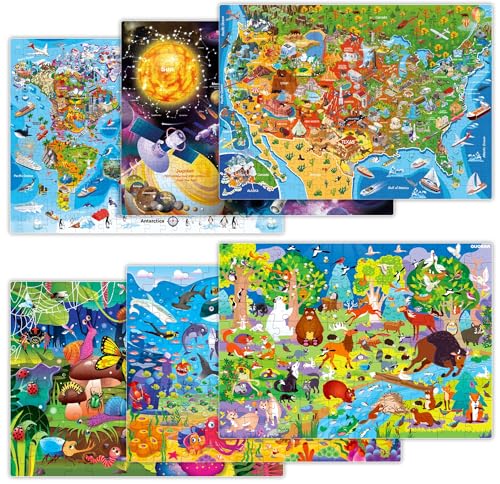 QUOKKA Multipack of 6 Kids Puzzles for Boys and Girls
