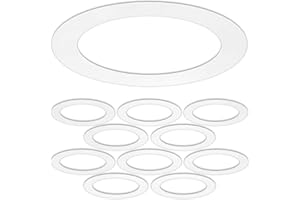 HARRRRD 10 Pack Gloss White Goof Trim Ring for Recessed Can Lighting Down Light, Outer Diameter 10 Inches, Inner Diameter 6.2 Inches