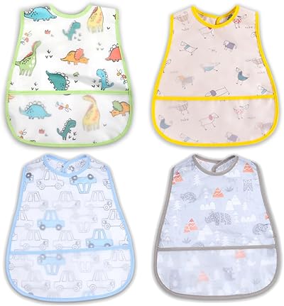 norinori Waterproof Baby Bib Feeding Adjustable Washable 0-36 Months Color1