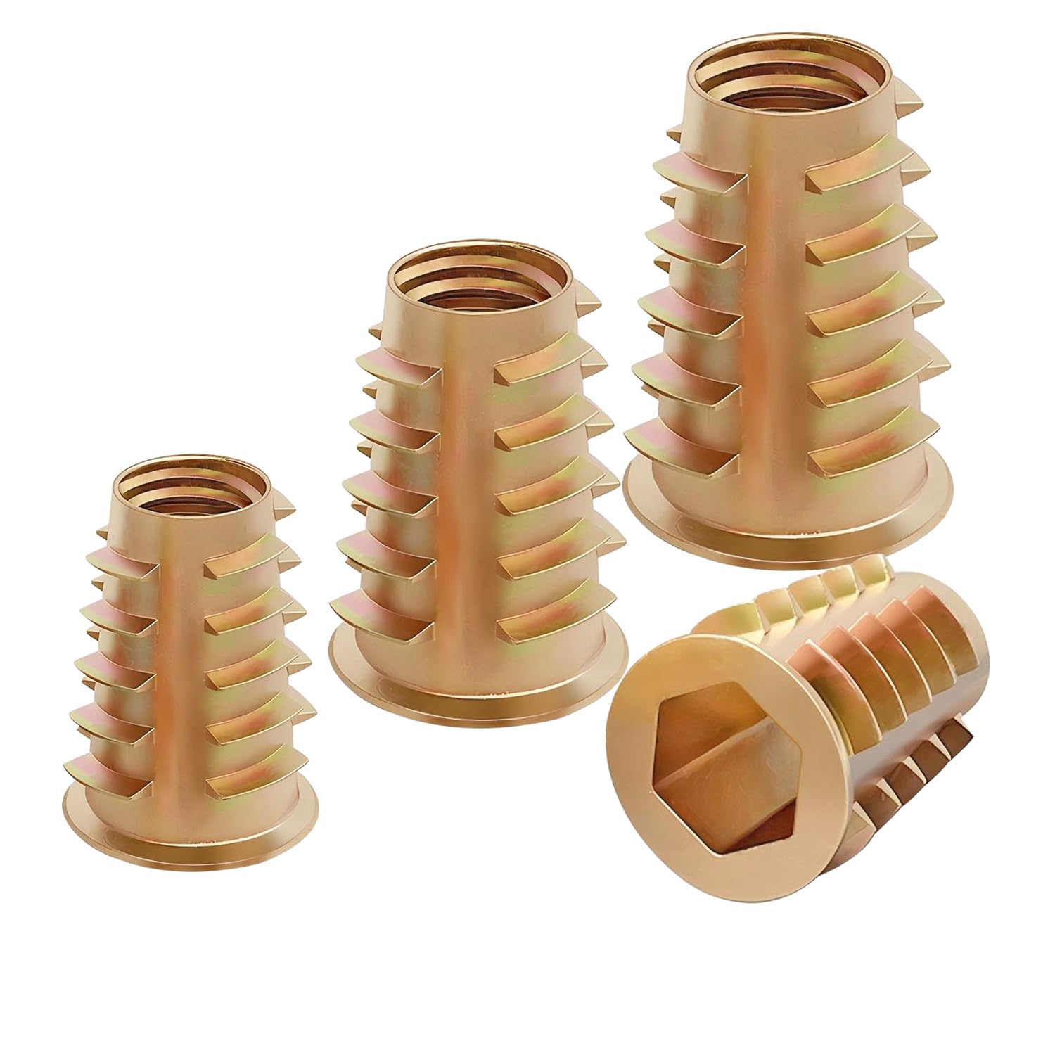 Qrity 20 Pcs Hex Socket Screw-in Nuts Fastener M8x20mm, Zinc Alloy Ladder-Shaped Threaded Insert Nuts, Interface Hex Socket Drive — image 1