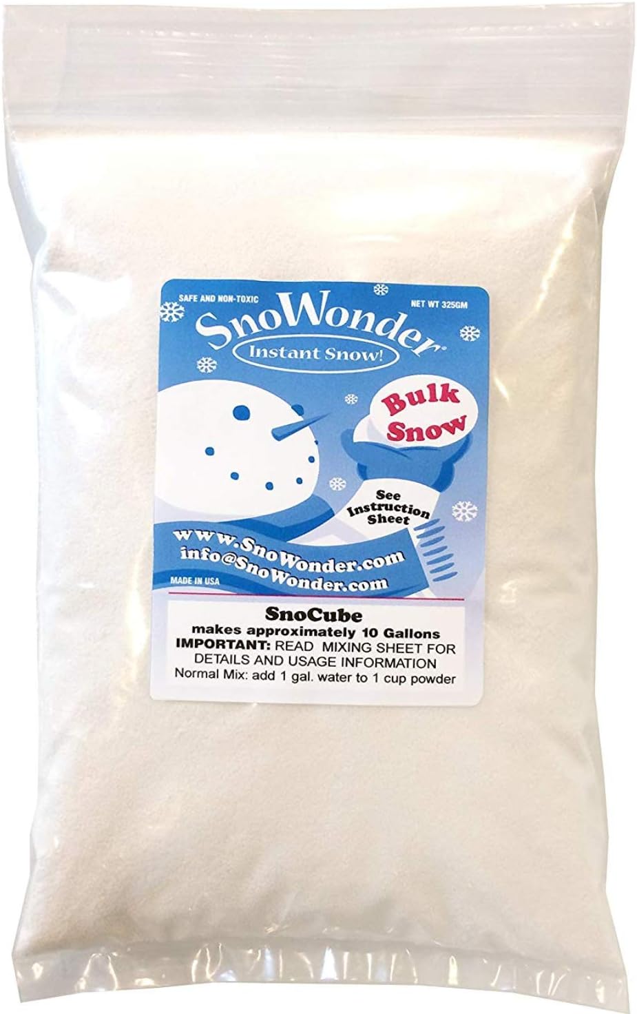 SnoWonder Instant Snow - Mix Makes 10 Gallons of Snow by SnoWonder