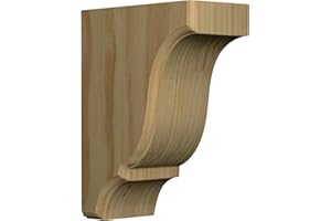 Pair of Full Blue Ridge Brackets in Knotty Pine, Two Wood Corbels for Shelves, Countertops, Mantels and Other Support, Unfinished and Sanded Wood Corbels and Brackets from Osborne Wood Products