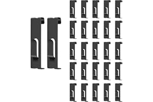 COOLOUS Gridwall Hooks Hangers,25PCS Grid Panel Hooks Grid Wall Accessories Black Notch Hook for Wire Grid Panel Pegboard Grid Shelf Hanging Display