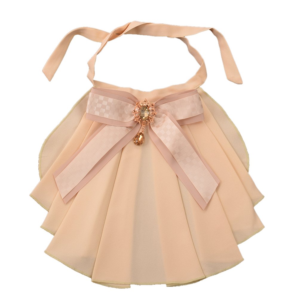 BLESSUME Women Victorian Chiffon Jabot Neck Collar (Light Apricot) — image 1
