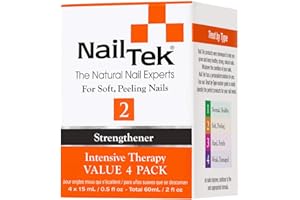 Nail Tek Intensive Therapy 2, Nail Strengthener for Soft and Peeling Nails, 0.5 oz Value 4-Pack