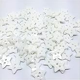 Sewing Button 100pcs 12mm Red/White Plastic Stars Shaped Buttons 2 Holes Sewing Clothing Accessories Button DIY Scrapbooking Crafts - (Color: White)