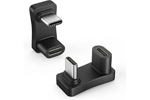 MoKo 180 Degree Angle USB C Adapter 2Pack, U Shape USB-C Adapter with PD 100W/10Gbps, Type-C 180 Angle Extender for Steam Dec