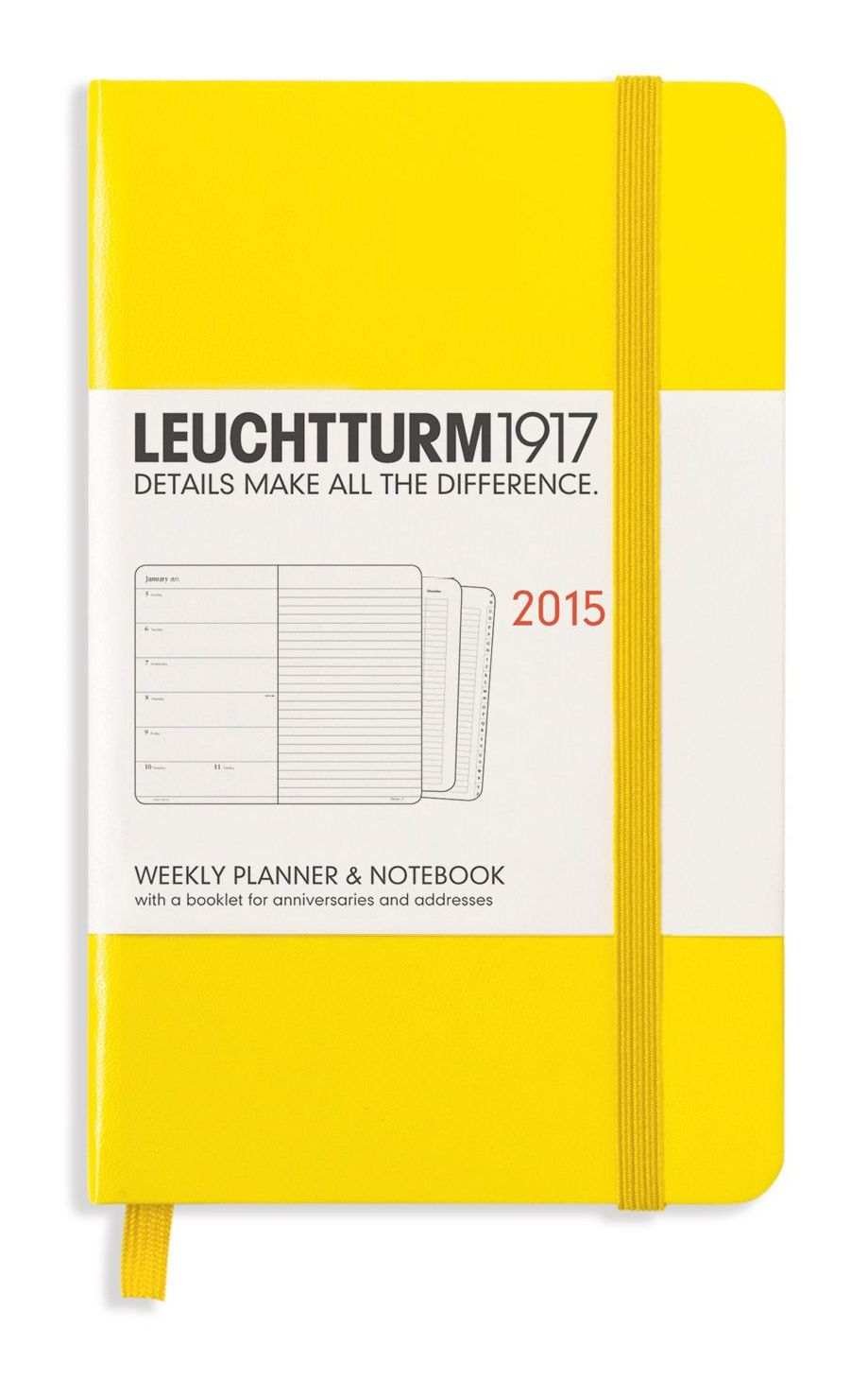 Kalendarz 2015 z notatnikiem Pocket Leuchtturm1917 tygodniowy cytrynowy Kalendarz 2015 z notatnikiem Pocket Leuchtturm1917 tygodniowy cytrynowy