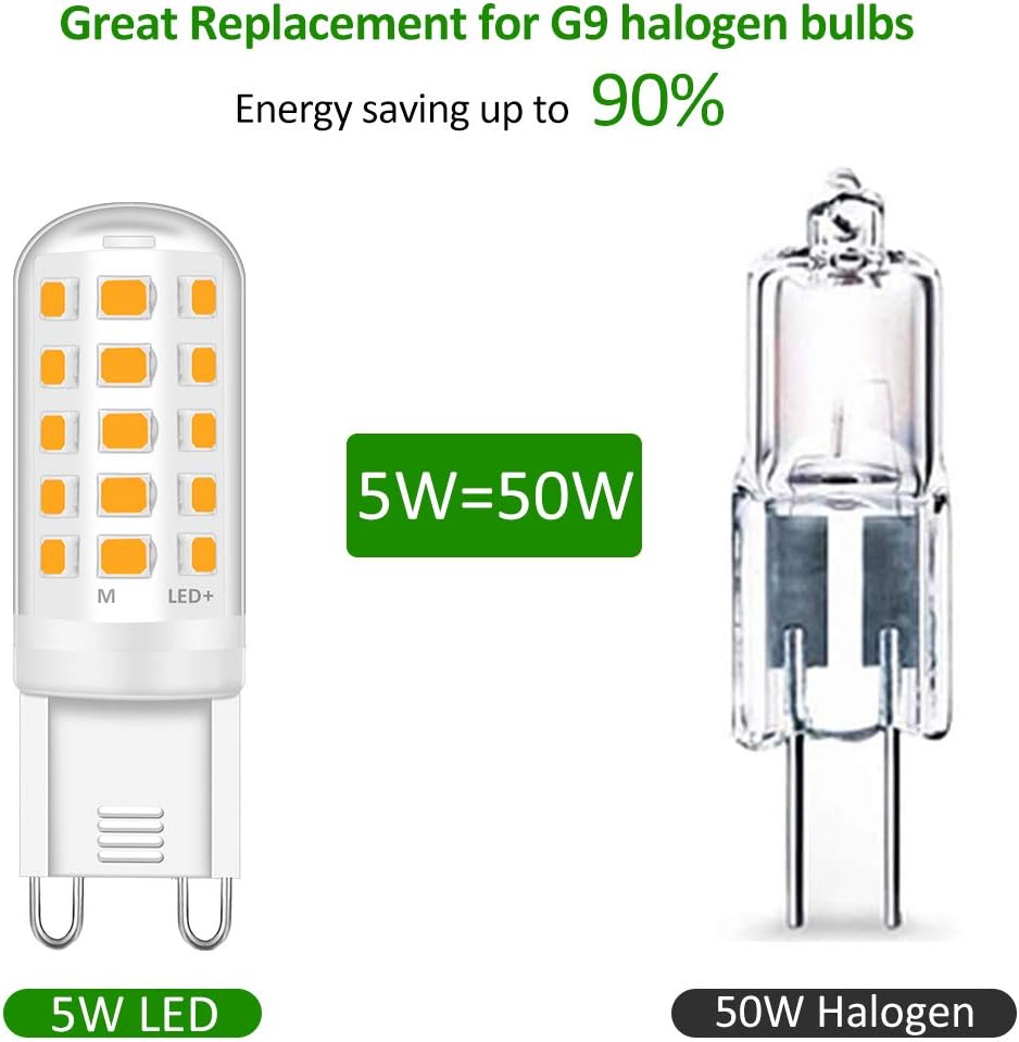 Tailcas G9 Led Light Bulbs, 5W Warm White, Equivalent to 40W-50W Halogen - Image 3