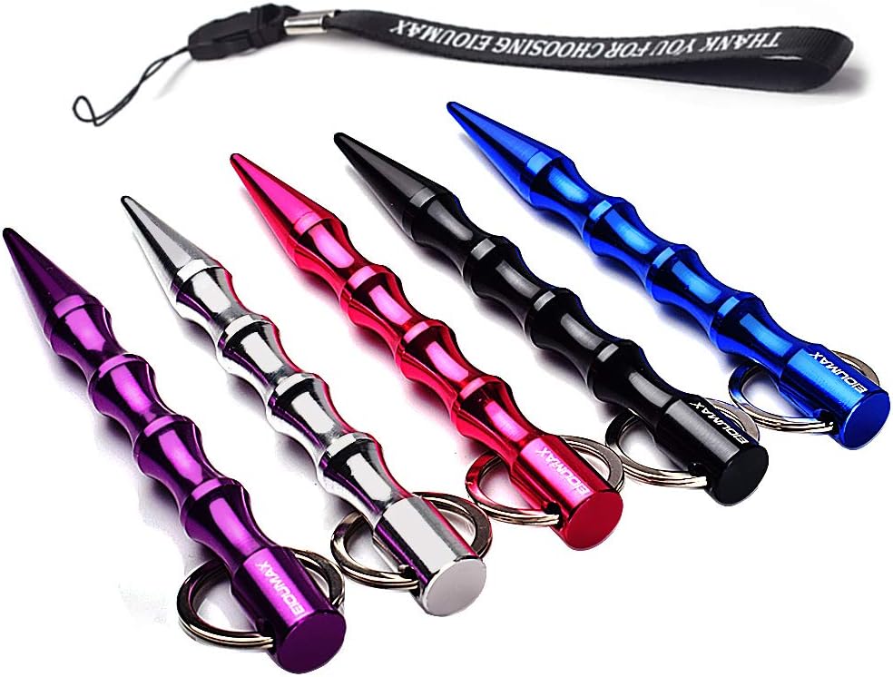 EIOUMAX Self-Defence Key Chain Aluminum Anti-Wolf Defense Keychain, Ladies's Aviation Rings - 1 Pack with 5 items : Sports & Outdoors