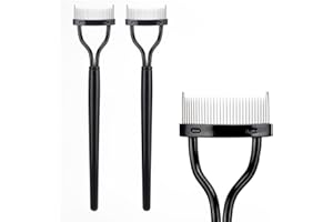 BTYMS 2 Pcs Eyelash Separator Tool Mascara Brushes Eyelash Comb Separator Definer Lash Comb for Combing, Separating Lashes - Black