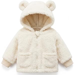 Mokitoni Baby Boys Girls Winter Jacket Coat 0-3 Years Old Fleece Bear Hooded Outerwear
