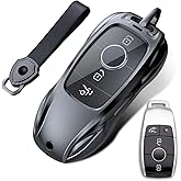 HANSTRONG GEAR Key Fob Case Cover Protection Keychain Compatible for Mercedes-Benz A-Class C-Class E300L C63 E63 A200 CLA CLS