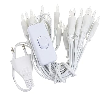 VBS Mini-Lichterketten mit Schalter, weiß 20er, weiß