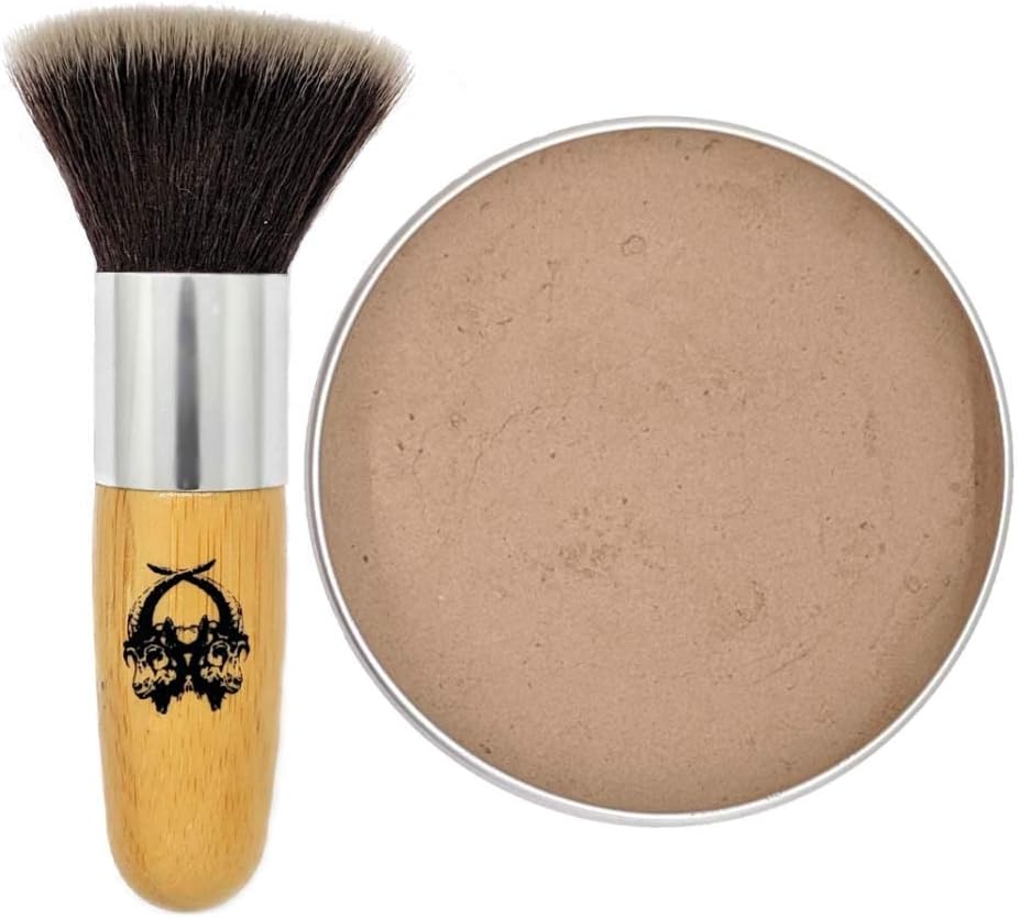 All Natural Vegan Dry Shampoo Powder - Eco Friendly Non Aerosol Powder for Oily Hair | No Residue Hair Volume Powder | Brown Brunette and Dark Hair. (Brun + Application Brush) Two Goats Apothecary