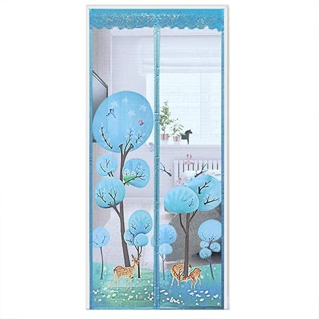 CHOUE Blau Insektenschutz Vorhang Terrassentür 90x210cm / 35x82inches