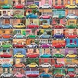 Galison Mudpuppy 500-Piece Muchos Autos Puzzle – Artist Troy Litten Collage of Vintage Cars Puzzle, Finished Size 20”x20”