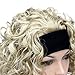 Kalyss Shoulder Length 3/4 Half Women’s Wig Fluffy Curly Premium Synthetic Blonde Hair Wig For Women With Black Headband