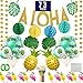 Hawaiian Party Decorations 73Pcs Luau Party Supplies Including ALOHA Banner Tropical Palm Leaves Cake Topper Balloons Drinking Umbrella Straws for Aloha Party Summer Party