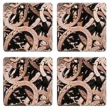 MSD Square Coasters Non-Slip Natural Rubber Desk