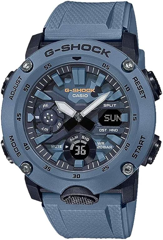 Amazon Com Men S Casio G Shock Analog Digital Carbon Resin Blue