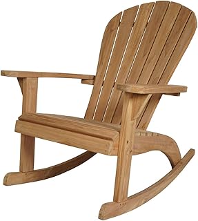 KMH®, Großer Schaukelstuhl im Adirondack Stil (echt Teak) (#102149)
