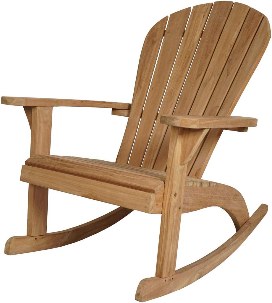 KMH®, Großer Schaukelstuhl im Adirondack Stil (echt Teak) (#102149)