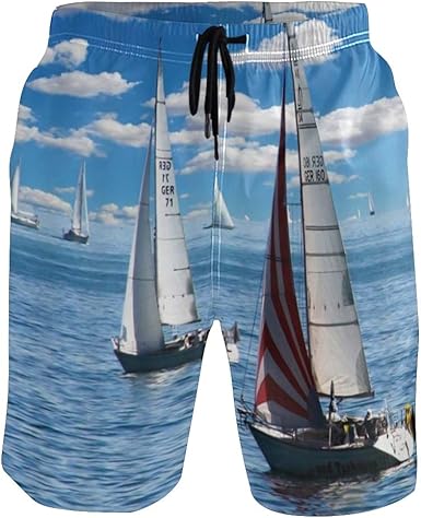 LISNIANY Bañador Hombre，Navegación temática náutica Viejo Barco