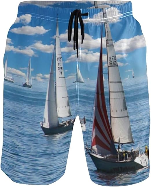 LISNIANY Bañador Hombre，Navegación temática náutica Viejo Barco