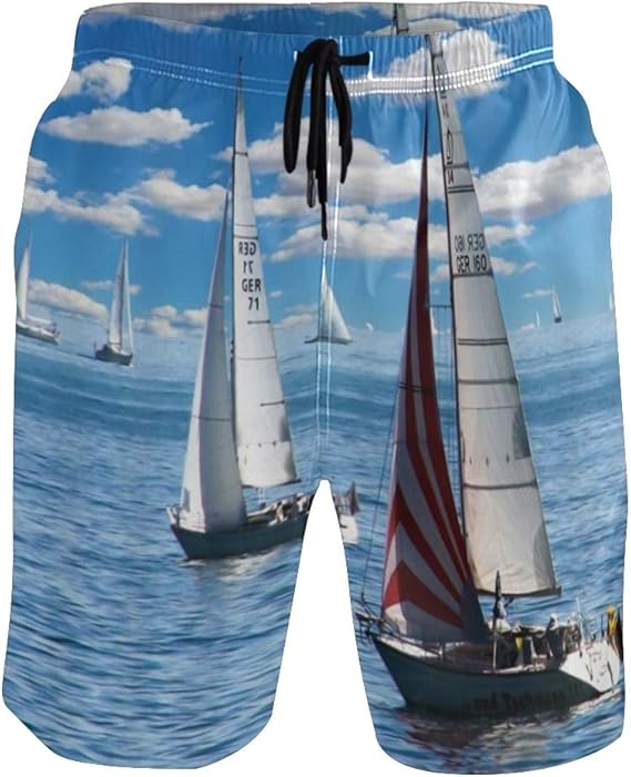 LISNIANY Bañador Hombre，Navegación temática náutica Viejo Barco