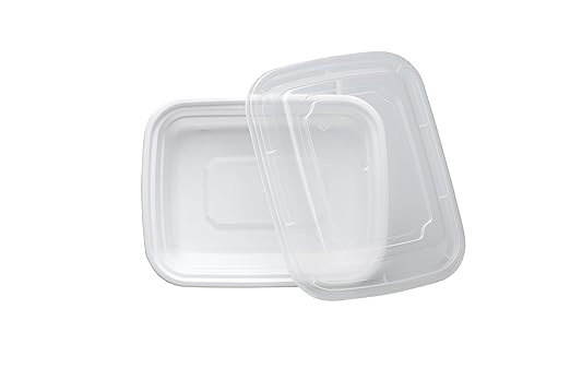 Safepro 12 oz. Color blanco rectangular para microondas ...