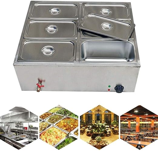 Amazon Com Buffet Server Food Warmer 6 Pot Stainless Steel