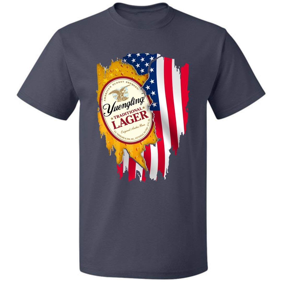 Traditional Lager American Flag Beer 4th Of July Unisex T Shirt For S Up To 5