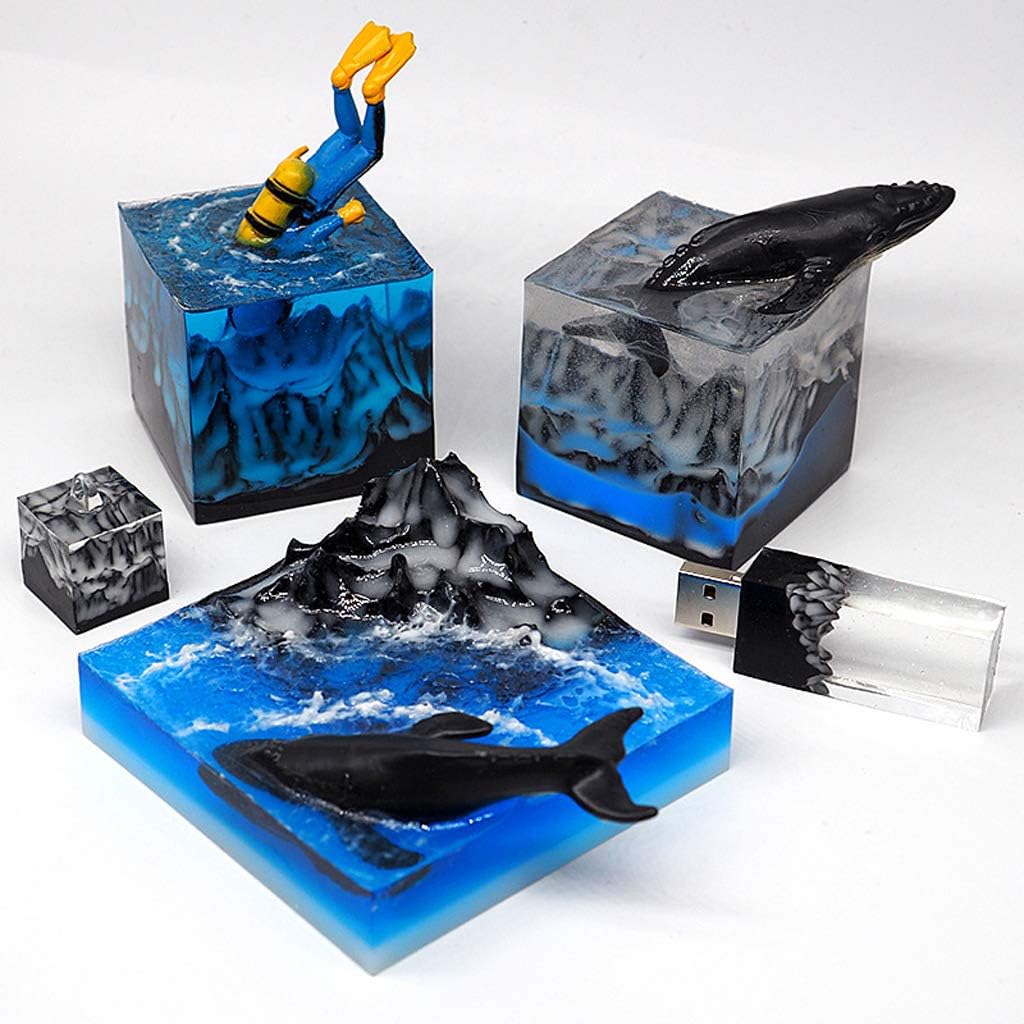 Amazon Com Snow Mountain Mold Silicone Resin Mold Diy Micro Landscape Usb Drive Resin Molds Silicone Kitchen Dining