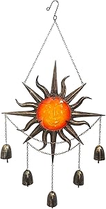 Comfy Hour Sun Moon Face Engraved Collection Metal Art Decorative Sunface Windchime Hanging Sonnet Wind Chime Windbell 30