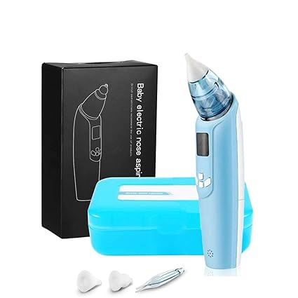 DEYACE Baby Nasensauger, Elektrischer Nasenreiniger mit LCD - Bildschirm und Licht sicher hygienisch für Neugeborene und Klei