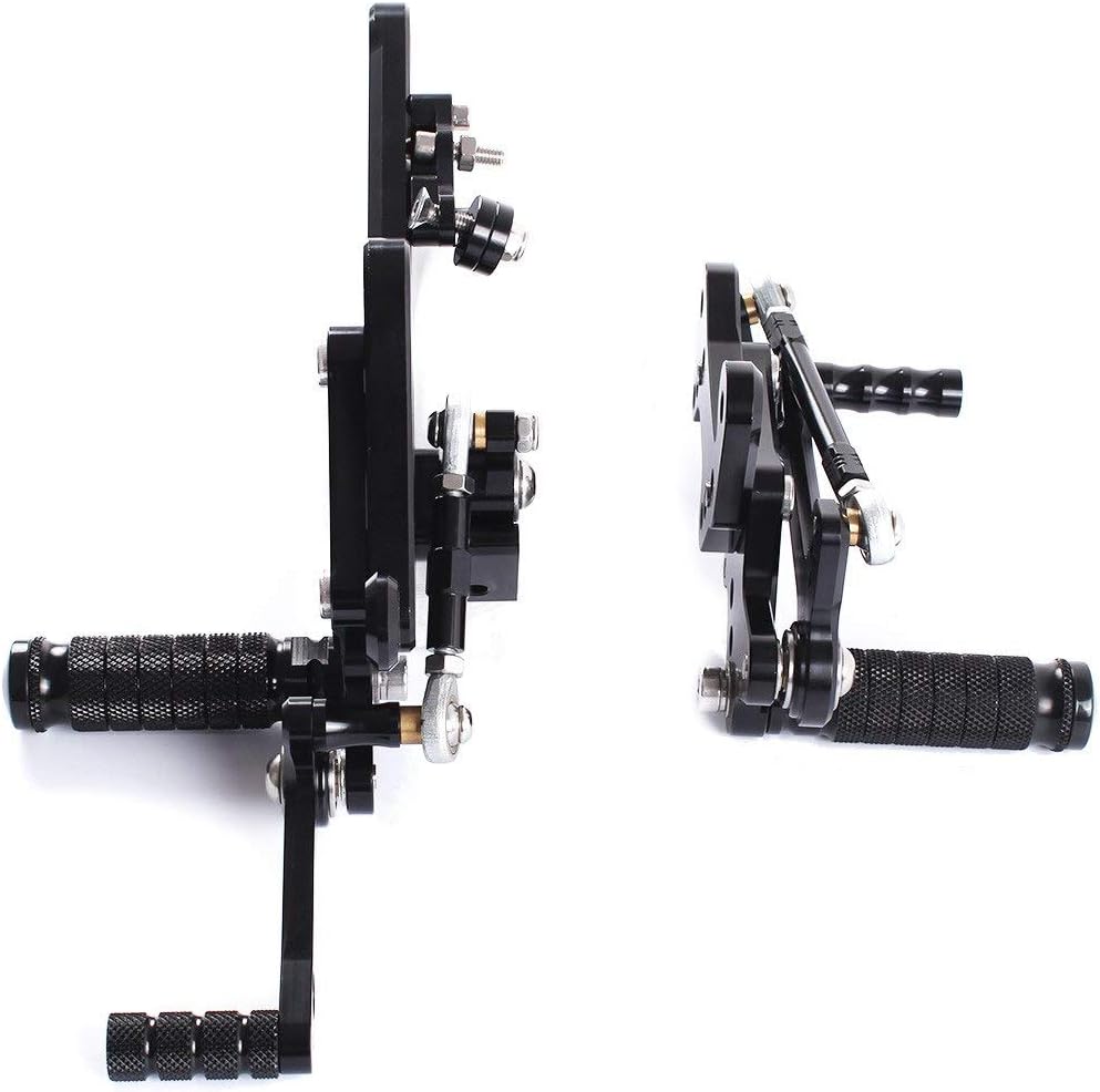 CNC Aluminum Motorcycle Adjustable Rearsets Rear Sets Foot Pegs Pedal Footrest For Ducati Diavel 2011 2012 2013 2014 2015 2016 (Black)