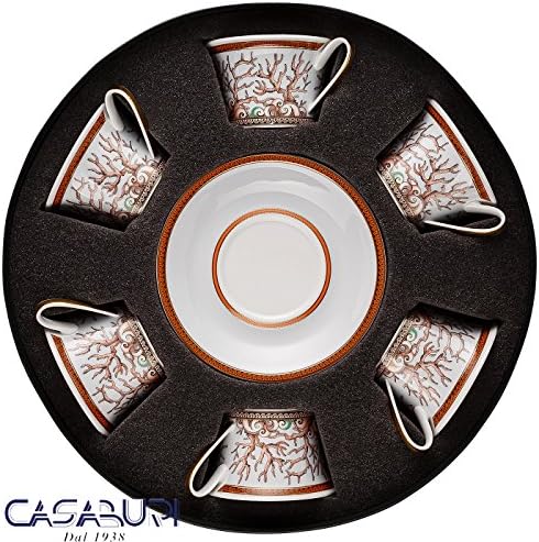 VERSACE ROSENTHAL SET 6 CUP TEE WiTH SAUCER " ETOILES DE LA MER"