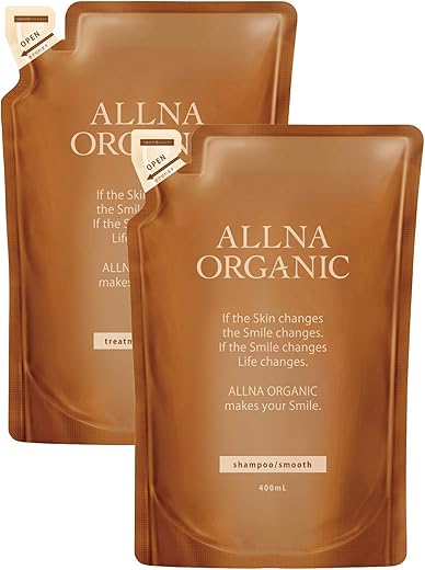 シャンプー 詰め替え ＆ トリートメント 詰め替え セット 【 無添加 天然由来洗浄 】 オルナ オーガニック ノンシリコン ボタニカルシャンプー ＆ トリートメント 400ml&400ml ヒアルロン酸 コラーゲン ビタミンC誘導体 セラミド 配合 (スムース)