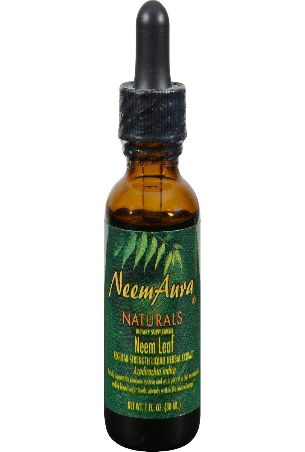 Neem Organic Leaf Extract - Regular Strength Neem Aura 1 oz Liquid : Neem Herbal Supplements : Beauty