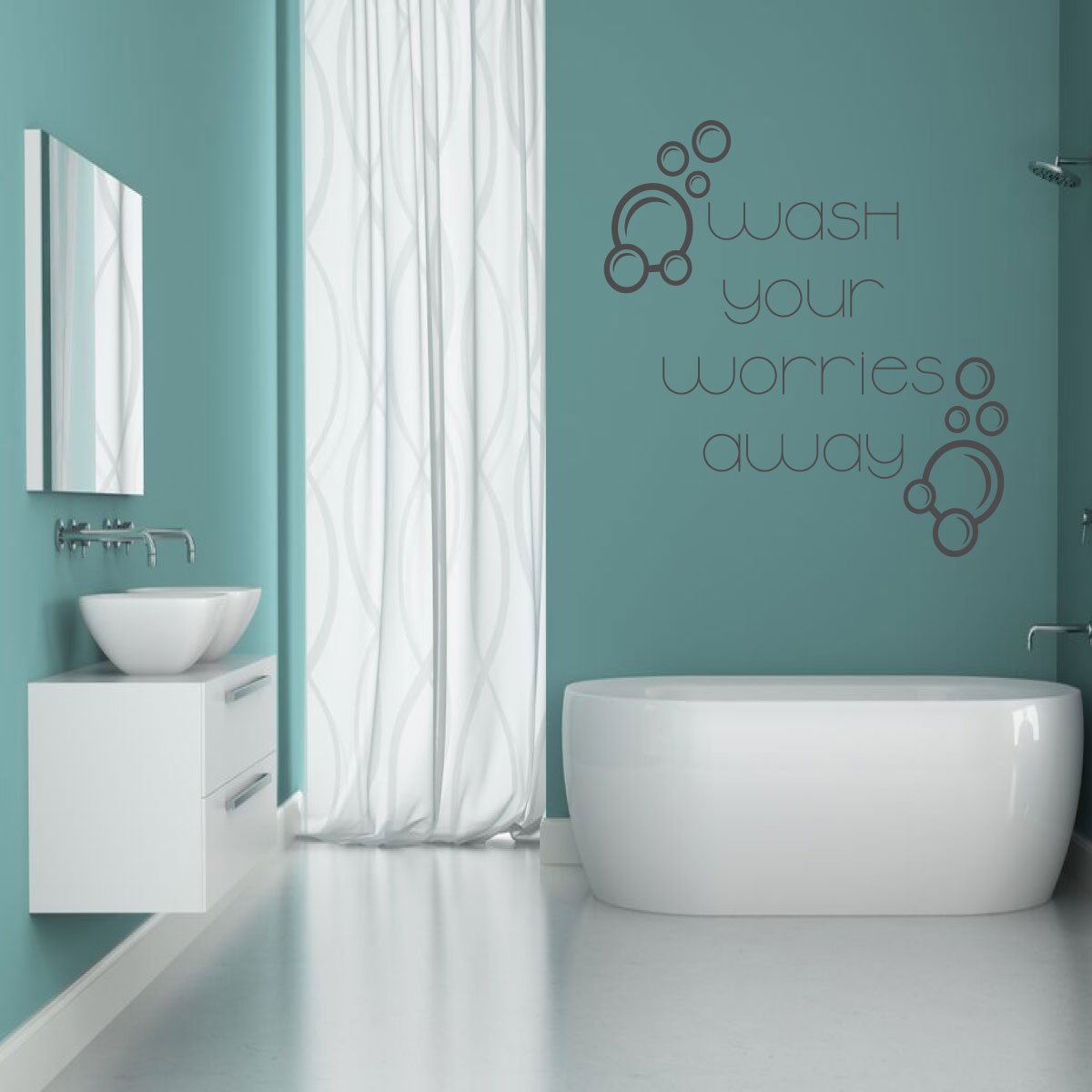 Amazon Com Bathroom Shower And Bathtub Decoration Vinyl Wall