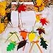 Supla 120 PCS 12 Styles Maple Leaf Fall Die Cuts Leaf Cut Outs with Holes Hang Tags with Strings Attached Favor Tags Gift Tags Treats Tags with Ribbons for Fall Wedding Halloween Party Wishing Tree