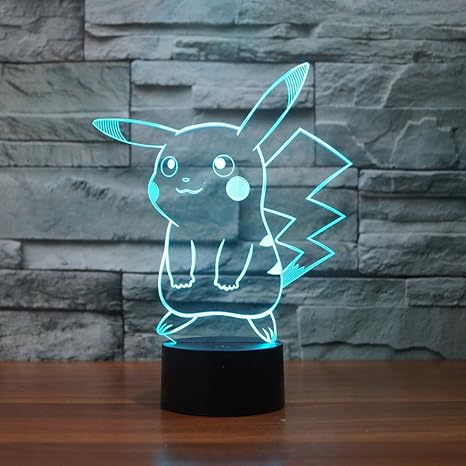 Pokemon Go Pikachu 3D LED Tischlampe Farbwechsel Leselampe Nachtlicht Geschenk