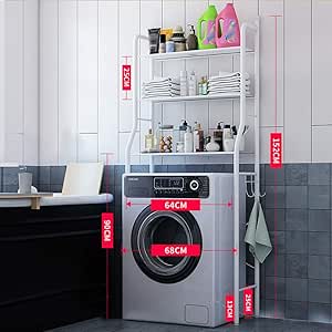 Estante de la lavadora Hierro estante lavadora, 3-capa lavadora rack