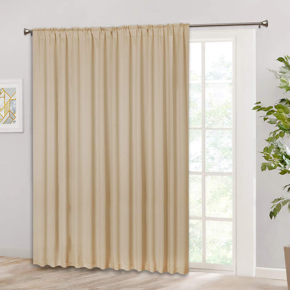 RYB HOME Sliding Door Curtain Drapery, Rod Pocket & Back
