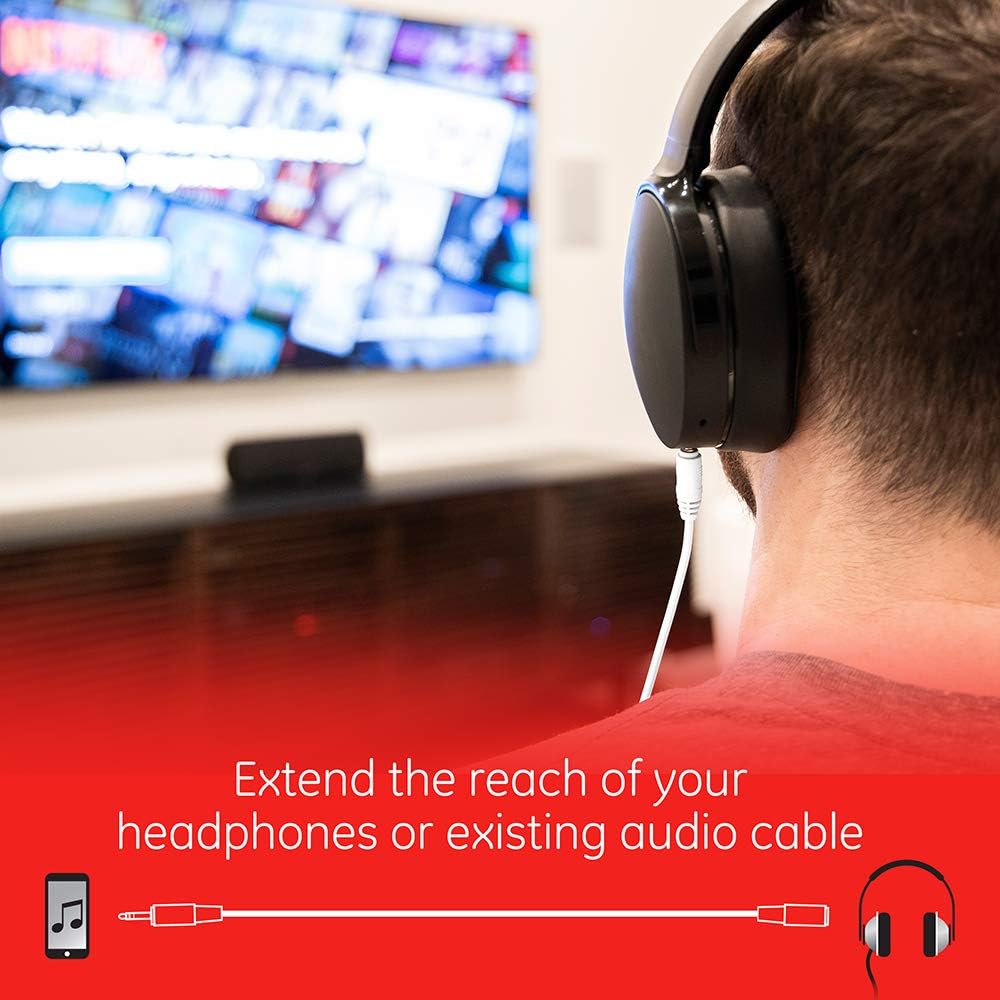 GE Universal Audio Extension Kit, 3.5mm Plugs and Coiled Extension Cable, 18 Feet, for use with Headphones, Stereos, Smartphones, Tablets and Sounds Systems, 33612: Home Audio & Theater