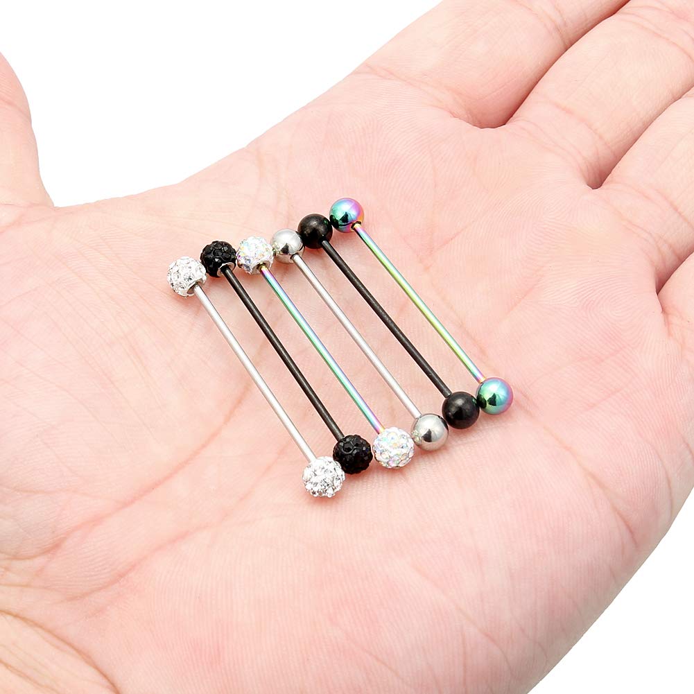 Lcolyoli 16G Industrial Barbell Surgical Steel Short ...